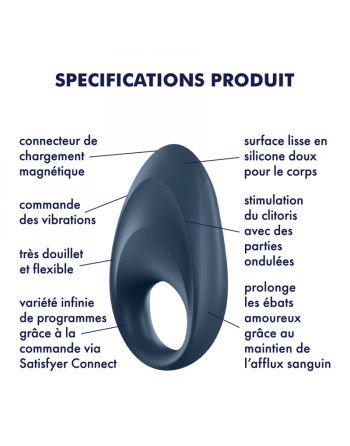 Cockring connecté Satisfyer Mighty One - Noir