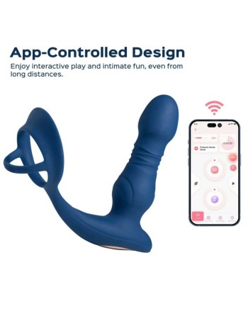 Cyrus - Vibromasseur de prostate va et vient contrôlé par application - Noir