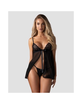 Blomentis babydoll et String - Noire