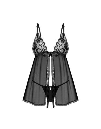 Blomentis babydoll et String - Noire