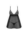 Blomentis babydoll et String - Noire