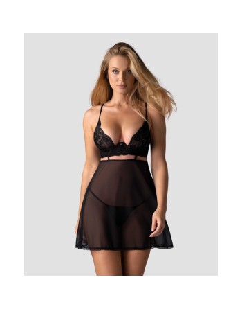 Nutris babydoll et String - Noire