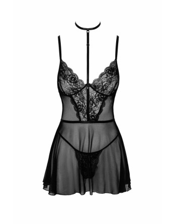 First Kiss 249 babydoll et collier - noire