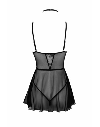 First Kiss 249 babydoll et collier - noire