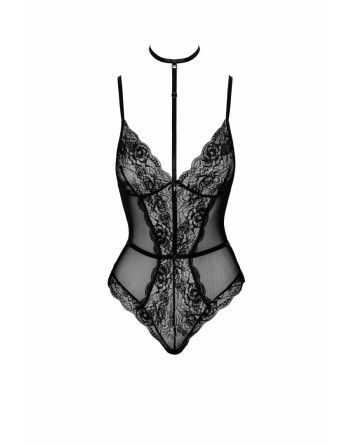 First Kiss 248 body en dentelle avec collier - noir