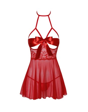 Sexy Kiss 247 babydoll et ruban de satin - Rouge