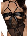 Sexy Kiss 246 body et ruban de satin - noir